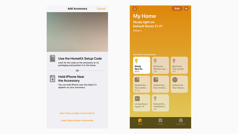 Adding devices to HomeKit can be fiddly but overall the interface is neatly laid out.